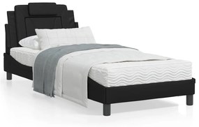 Πλαίσιο Κρεβατιού με Κεφαλάρι Μαύρο 80x200 εκ. Συνθετικό Δέρμα - Μαύρο