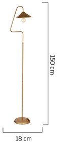 Φωτιστικό Δαπέδου CETUS Χρυσό Μέταλλο 18x150cm