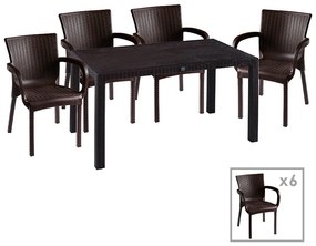 Intrahome Τραπεζαρία Explore-Festive Intrahome σετ 7τεμ PP καφέ 150x90x73,5εκ | SKU: INTRAPA-364111161