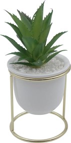 Τεχνητό Φυτό σε Κεραμικό Γλαστράκι σε Μεταλλική Βάση 9.5x18cm