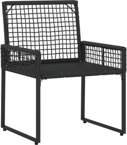 vidaXL Σετ Εξωτερικών Επίπλων με μαξιλάρι 3 pcs Μαύρο και Λευκό