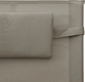 vidaXL Ξαπλώστρα Taupe / Γκρι από Textilene