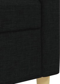 vidaXL Πολυθρόνες Σετ 3 Τεμαχίων Μαύρες από Ύφασμα με Υποπόδια