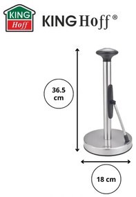 Χαρτοθήκη κουζίνας Kinghoff KH 1955, 36,5 cm, Ανοξείδωτο, Ασημί