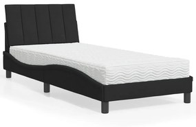 vidaXL Κρεβάτι με Στρώμα Μαύρο 80 x 200 εκ. Βελούδινο