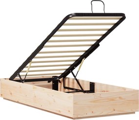 vidaXL Κρεβάτι Οθωμανικού Τύπου Φυσικό 80 x 200 cm Στερεό πεύκο