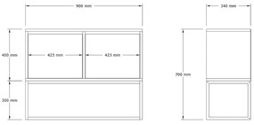 Κονσόλα - Μπουφές Zermat Megapap χρώμα μπεζ travertine - χρυσό 90x34x70εκ.