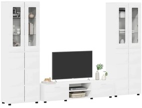 vidaXL Σετ επίπλου τηλεόρασης με ράφι FLORIN Λευκό Επεξεργασμένο ξύλο