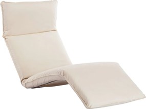 vidaXL Ξαπλώστρα Πτυσσόμενη Λευκό Κρεμ από Ύφασμα Oxford