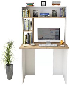 Γραφείο με ραφιέρα &quot;VIANA&quot; σε χρώμα atlantic pine/λευκό 90x52x148