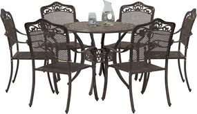 vidaXL Σέτ φαγητού για κήπο 7 pcs Μπρονζέ Αλουμίνιο