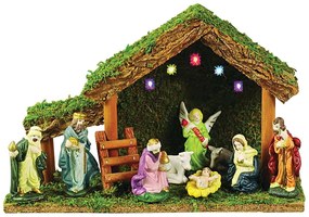 Χριστουγεννιάτικη Παράσταση Φάτνη Με Φως 224105 34x11x21cm Multi