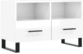 vidaXL Έπιπλο Τηλεόρασης Γυαλ. Λευκό 80x36x50 εκ. Επεξεργασμένο Ξύλο