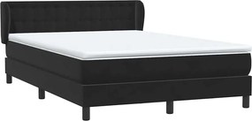 vidaXL Κρεβάτι Boxspring με Στρώμα Μαύρο 160x210 εκ. Βελούδινο