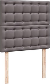 vidaXL Κρεβάτι Boxspring με Στρώμα Γκρι 80 x 200 εκ. Συνθετικό Δέρμα