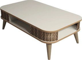 Τραπεζάκι Σαλονιού Κρεμ DRADRA 105x60x34.6