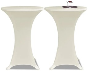 vidaXL Κάλυμμα Τραπεζιού Stretch 4 τεμ. Κρεμ Ø 60 εκ.