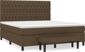 vidaXL Κρεβάτι Boxspring με Στρώμα Σκούρο Καφέ 180x200 εκ Υφασμάτινο