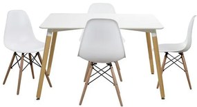 Σετ τραπεζαρίας C10080.01 5τμχ με Τραπέζι MINIMAL 120x80x73εκ. &amp; Καρέκλες Twist Λευκές