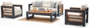 Garden Lounge Set Larix - White White