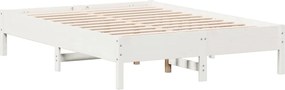 vidaXL Σκελετός Κρεβ. Χωρίς Στρώμα Λευκό 140x190 εκ Μασίφ Πεύκο