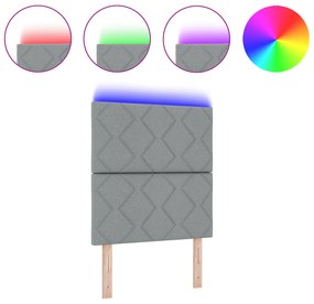 vidaXL LED Κεφαλύρι Διάταξη Διαμαντιών Ανοιχτό Γκρι 80 εκ Ταπετσαρισμένο