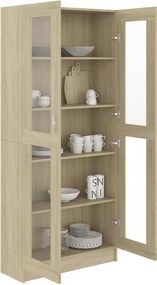 vidaXL Βιτρίνα Χρώμα Sonoma Δρυς 82,5 x 30,5 x 185 εκ. Επεξ. Ξύλο