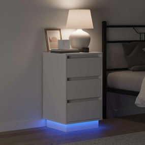 vidaXL Κομοδίνο Λευκό 39 x 34,5 x 65 εκ. Επεξεργασμένο ξύλο