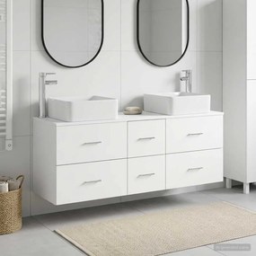 vidaXL Σετ Ντουλαπιών Μπάνιου 3 τμχ. Λευκό 129 x 41 x 80 cm