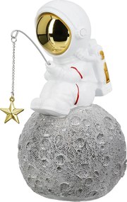Figure Astronaut Synthetic Resin Grey White 2 Assorted 10X14X18Cm 10X14X18Cm
