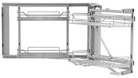 VEVOR 2 Tier Blind Corner Pull Out Organizer Chrome Kitchen Cabinet Basket