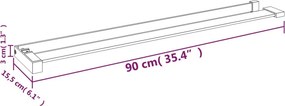 vidaXL Ράφι για Διαχωριστικό Ντουζιέρας Χρωμέ 90 εκ. από Αλουμίνιο