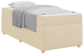 vidaXL Σκελετός Κρεβατιού με στρώμα Κρεμ 90 x 200 cm ύφασμα