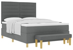vidaXL Κρεβάτι με Μπαούλο και Στρώμα Γκρι 160x200 εκ. Ύφασμα