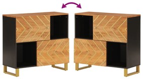 vidaXL Βοηθητικό Έπιπλο Καφέ/Μαύρο 80x33,5x75 εκ. Μασίφ Ξύλο Μάνγκο