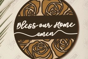 Σετ των 2 Intra απο ξύλο plywood 3mm-4mm πάχος Χριστιανικές στρογγυλές πινακίδες κοπής με λέιζερ | CNC Δίασταση 30x20 cm INTRAFABR-121899165