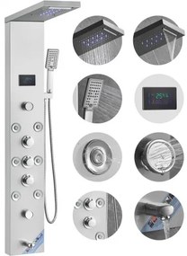 VEVOR Shower Panel Tower System 6 Modes Hydroelectricity LED Stainless Steel
