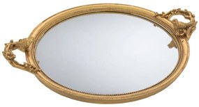 Δίσκος Με Χερούλια 89742 50x40.5x6cm Clear-Gold Κεραμικό,Polyresin