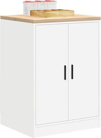 vidaXL ντουλάπι αποθήκευσης γκαράζ Λευκό 60x51x85 εκ μασίφ ξύλο πεύκο