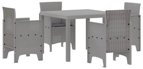vidaXL Σέτ φαγητού για κήπο 5 pcs Ανοιχτό γκρι Rattan Polt