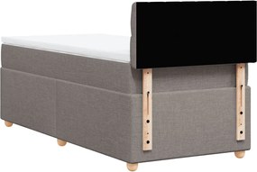 vidaXL Κρεβάτι Boxspring με Στρώμα Taupe 90x200 εκ. Υφασμάτινο