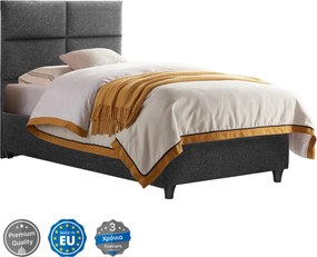ΚΡΕΒΑΤΙ MILO ΑΠΟ ΓΚΡΙ ΥΦΑΣΜΑ HM652.01 ΓΙΑ ΣΤΡΩΜΑ 90x200 εκ.