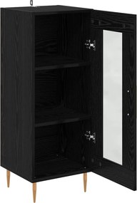 vidaXL Πλαϊνό γραφείο Μαύρη δρυς 34 x 34.5 x 90 εκ Επεξεργασμένο ξύλο