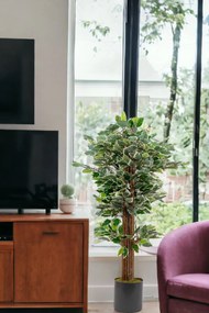 Stewehome Τεχνητό δέντρο μπενζαμίν σε γκρι γλάστρα Πράσινο