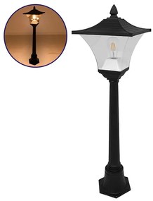 12148 GloboStar® GLOBOSTAR® PALASO 12148 Φωτιστικό Κολωνάκι Κήπου με Ντουί 1 x E27 120° AC 220-240V Αδιάβροχο IP65 - Γκρι Ανθρακί - Μ32 x Π32 x Υ109cm