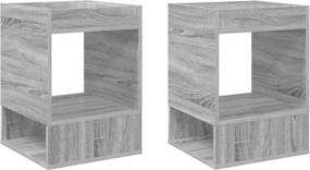 vidaXL End Table 2 pcs Γκρίζο Σονομα 40 x 40 x 56 εκ.