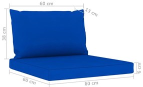 Καναπές Κήπου Τετραθέσιος με Μπλε Μαξιλάρια - Μπλε