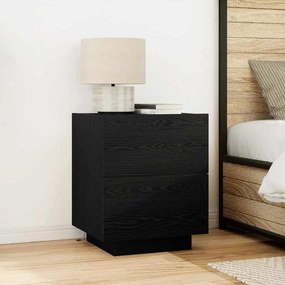 vidaXL Κομοδίνο Μαύρη δρυς 45 x 40 x 55 εκ Επεξεργασμένο ξύλο