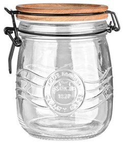 Δοχείο Αποθήκευσης Γυάλινο Allure 01-23898 750ml Με Κλιπ Καπάκι Natural-Clear Estia Wood, Glass