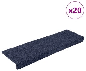 Πατάκια Σκαλιών Αυτοκόλλητα 20 τεμ. Ανθρακί Ορθογώνια Άκρη 65x21x4 εκ.